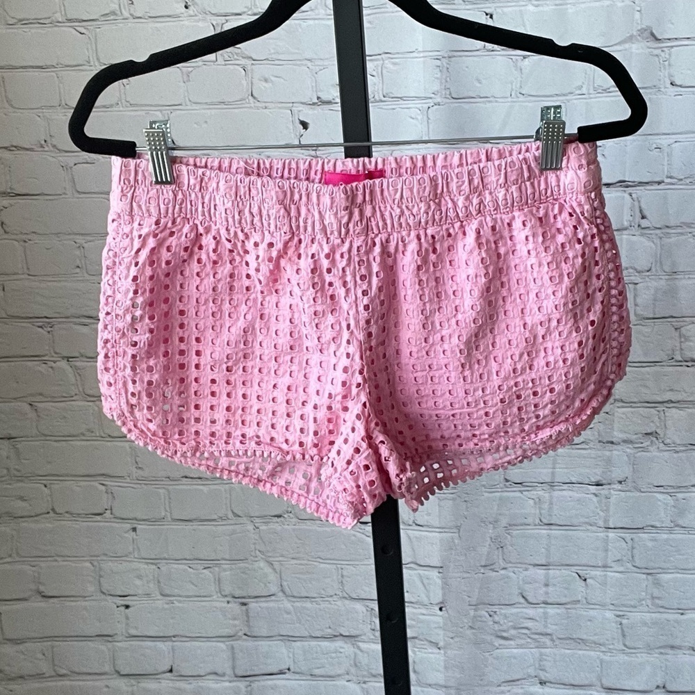 Lily Pulitzer For Target Women’s Pink Eyelet Lace Overlay Shorts Size Medium